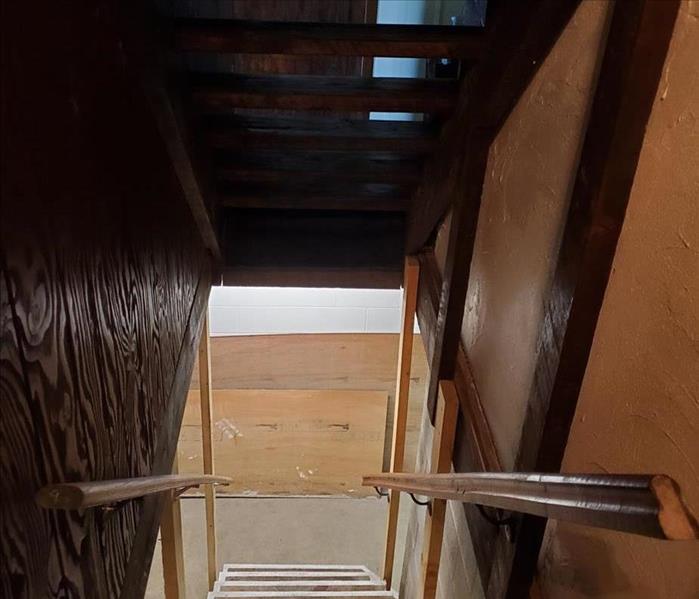 staircase following cleaning of dust on walls