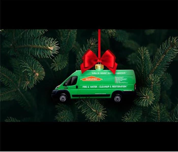 SERVPRO truck ornament on tree