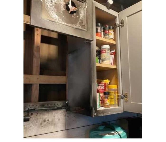 Picture of fire damage in kitchen